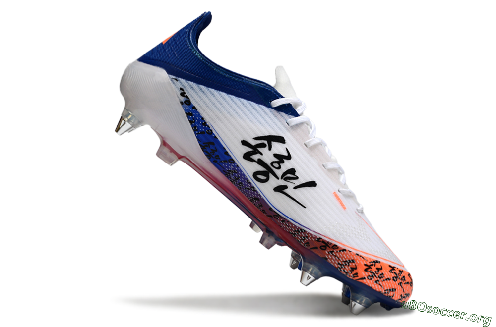 SON x Adidas F50 Elite SG Football Boots - White/Vibrant Orange/Deep Blue 4