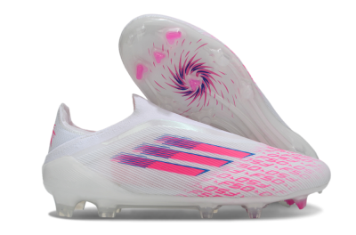 Adidas F50 Elite Laceless FG Football Boots - White/Vibrant Pink/Deep Blue