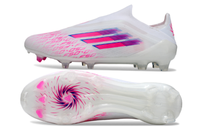 Adidas F50 Elite Laceless FG Football Boots - White/Vibrant Pink/Deep Blue