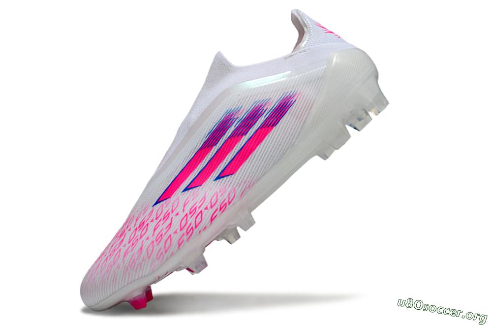 Adidas F50 Elite Laceless FG Football Boots - White/Vibrant Pink/Deep Blue 5