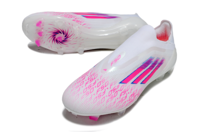 Adidas F50 Elite Laceless FG Football Boots - White/Vibrant Pink/Deep Blue