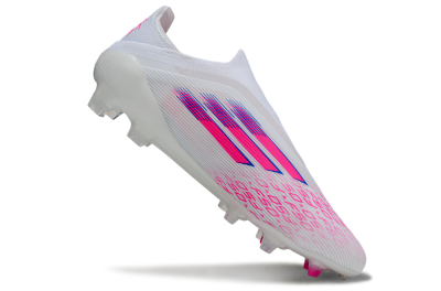 Adidas F50 Elite Laceless FG Football Boots - White/Vibrant Pink/Deep Blue