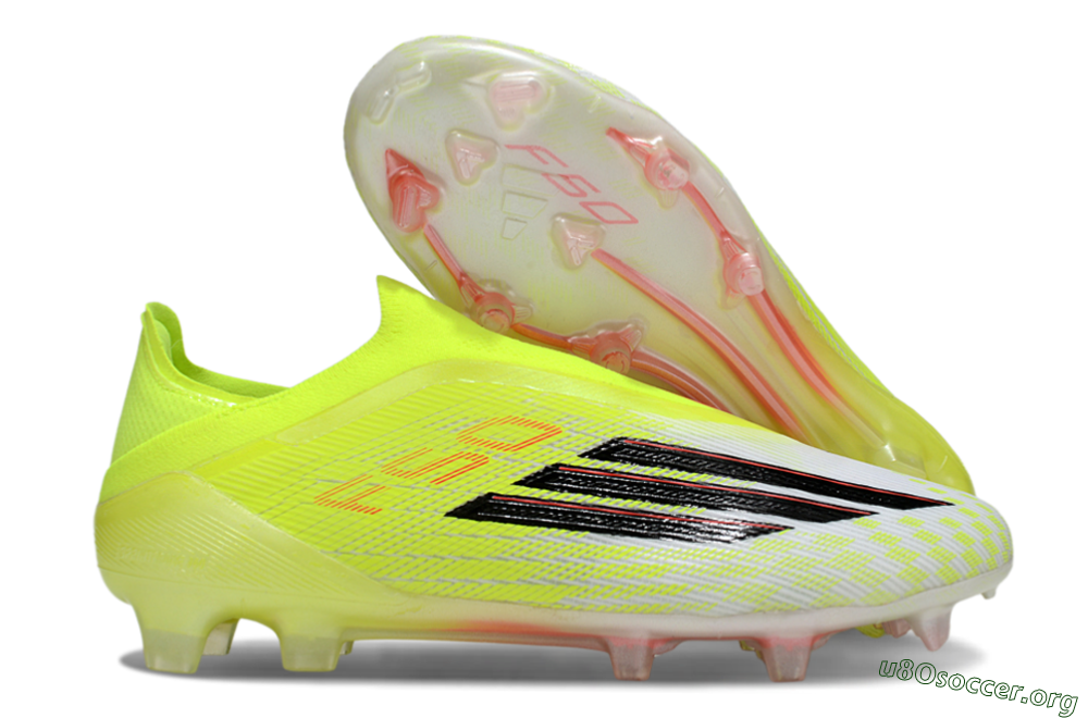 Adidas F50 Elite Laceless FG Football Boots - Yellow/Charger Yellow/Neon Pink 2