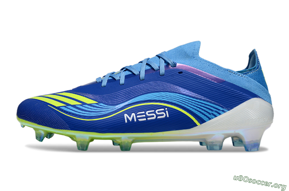 Messi x Adidas F50 Elite FG Football Boots - Blue/Vibrant Blue/Lime Green 3