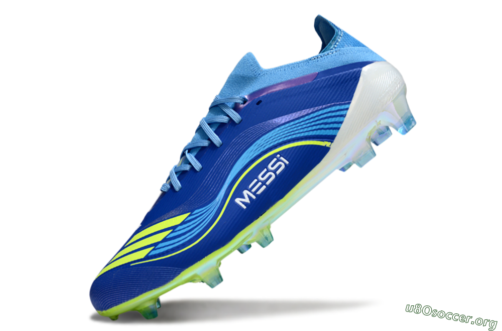 Messi x Adidas F50 Elite FG Football Boots - Blue/Vibrant Blue/Lime Green 5