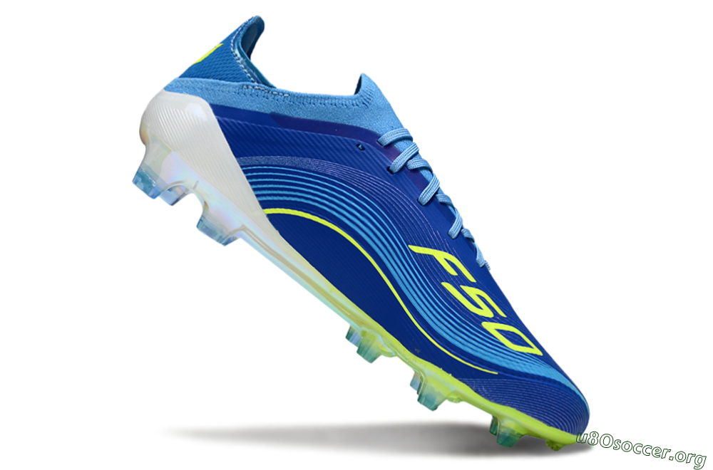 Messi x Adidas F50 Elite FG Football Boots - Blue/Vibrant Blue/Lime Green 4