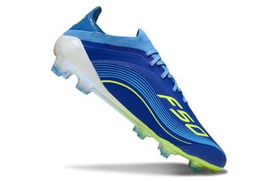 Messi x Adidas F50 Elite FG Football Boots - Blue/Vibrant Blue/Lime Green