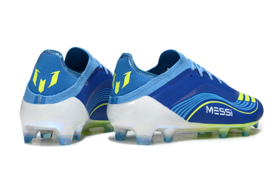 Messi x Adidas F50 Elite FG Football Boots - Blue/Vibrant Blue/Lime Green
