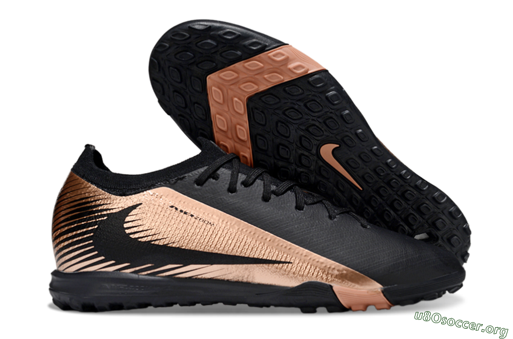 Nike Air Zoom Mercurial Vapor 16 Elite TF Football Shoes - Black/Rose Gold/Charcoal 2