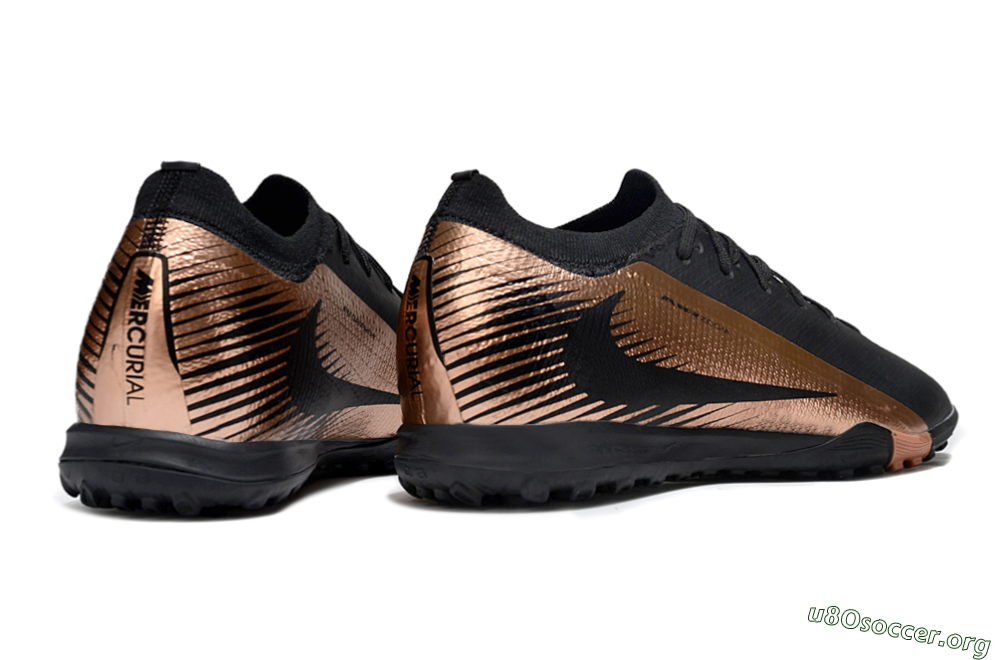 Nike Air Zoom Mercurial Vapor 16 Elite TF Football Shoes - Black/Rose Gold/Charcoal 6