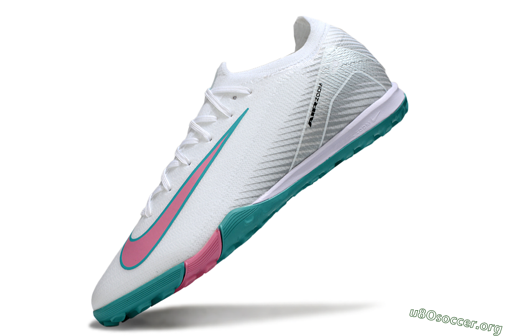 Nike Air Zoom Mercurial Vapor 16 Elite TF Football Shoes - White/Mint Green/Pink 5