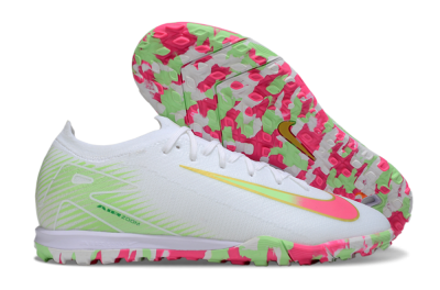 Nike Air Zoom Mercurial Vapor 16 Elite TF Football Shoes - White/Neon Pink/Light Green