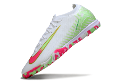 Nike Air Zoom Mercurial Vapor 16 Elite TF Football Shoes - White/Neon Pink/Light Green