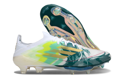 Adidas F50+ Elite Lightstrike Pro FG Football Boots - White/Emerald Green/Fluorescent Yellow