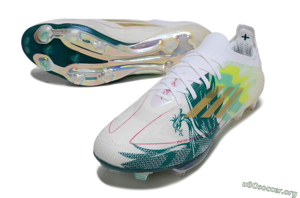 Adidas F50+ Elite Lightstrike Pro FG Football Boots - White/Emerald Green/Fluorescent Yellow 0