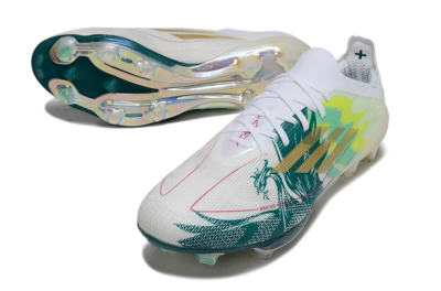 Adidas F50+ Elite Lightstrike Pro FG Football Boots - White/Emerald Green/Fluorescent Yellow