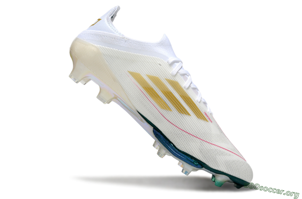 Adidas F50+ Elite Lightstrike Pro FG Football Boots - White/Emerald Green/Fluorescent Yellow 4