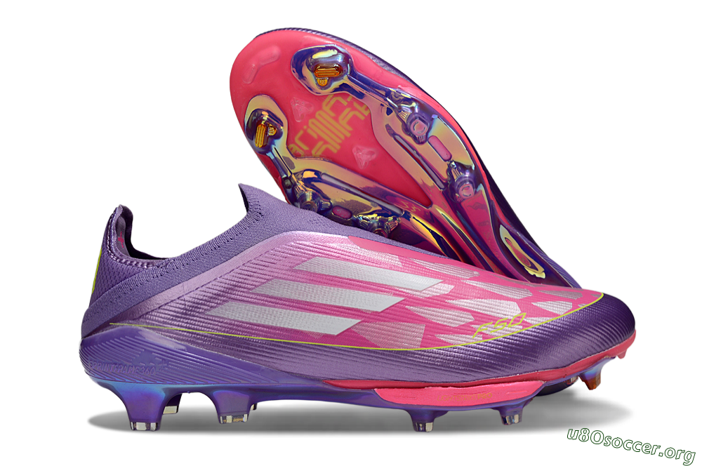 Adidas F50+ Elite Lightstrike Pro Laceless FG Football Boots - Purple/Electric Pink/Neon Green 2