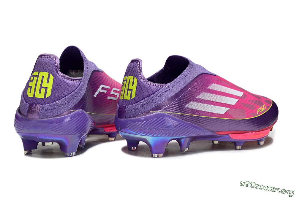 Adidas F50+ Elite Lightstrike Pro Laceless FG Football Boots - Purple/Electric Pink/Neon Green 6