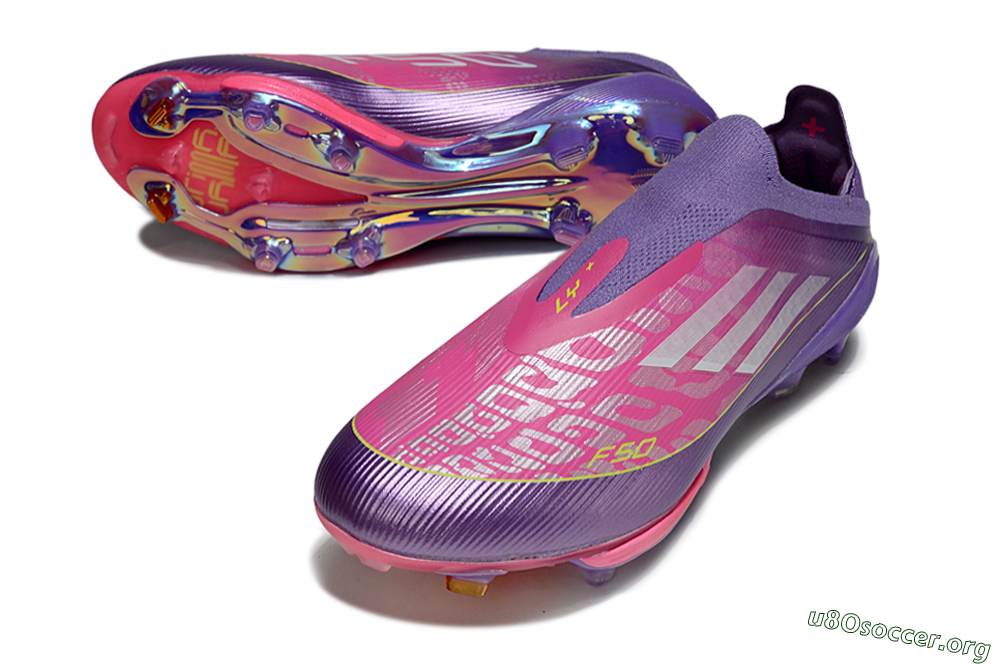 Adidas F50+ Elite Lightstrike Pro Laceless FG Football Boots - Purple/Electric Pink/Neon Green 0