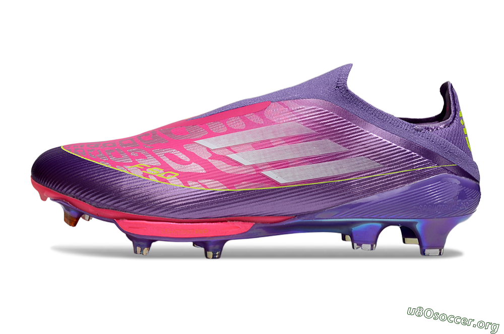 Adidas F50+ Elite Lightstrike Pro Laceless FG Football Boots - Purple/Electric Pink/Neon Green 3