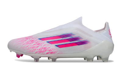 Adidas F50 Elite Laceless FG Football Boots - White/Vibrant Pink/Deep Blue