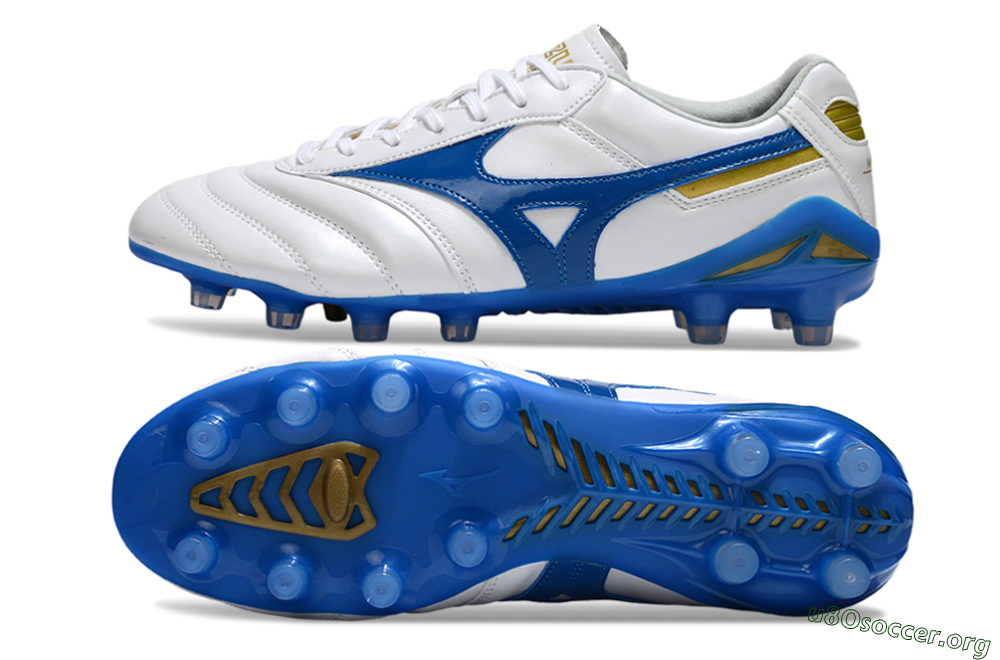Mizuno Morelia Neo 2 FG Football Boots - White/Azure Blue/Gold 1