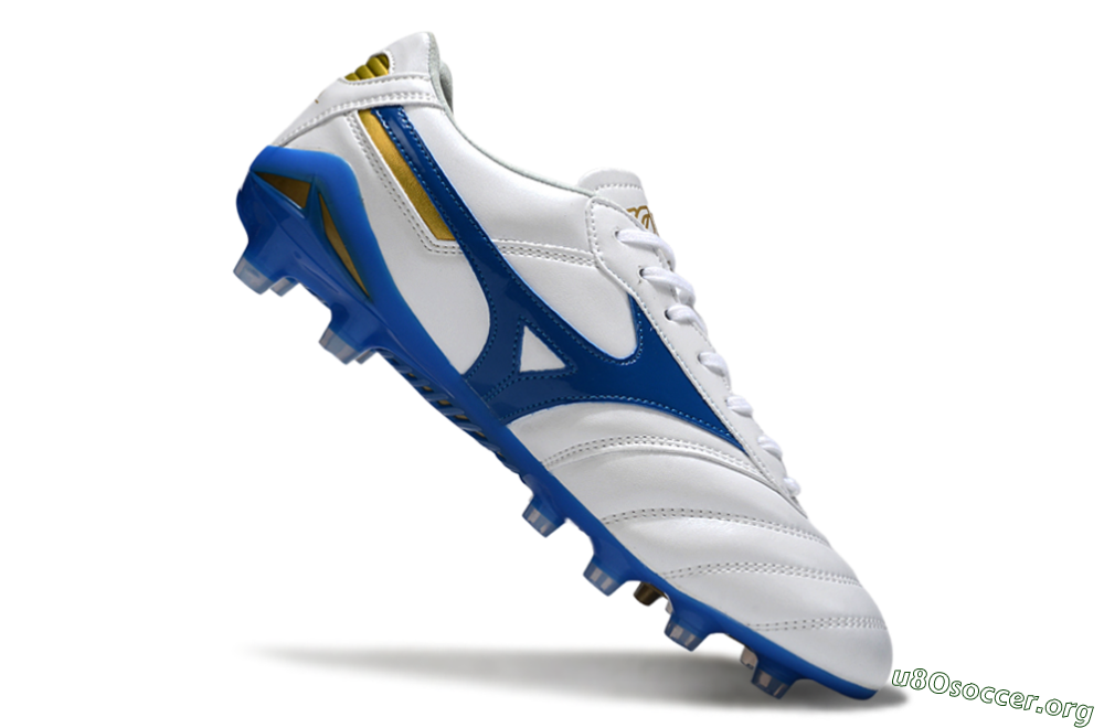 Mizuno Morelia Neo 2 FG Football Boots - White/Azure Blue/Gold 4