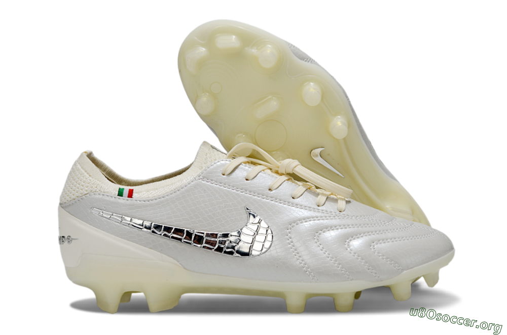 Nike Tiempo Legend 10 Elite FG Football Boots - White/Creamy Beige/Glossy Black 2