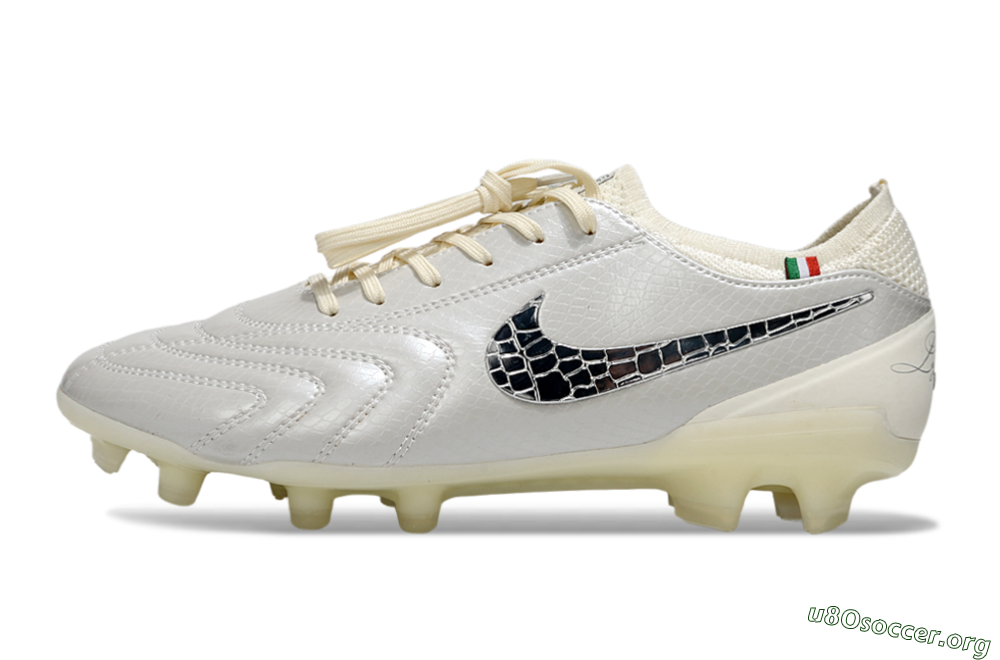 Nike Tiempo Legend 10 Elite FG Football Boots - White/Creamy Beige/Glossy Black 3