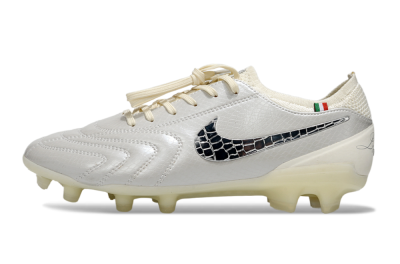 Nike Tiempo Legend 10 Elite FG Football Boots - White/Creamy Beige/Glossy Black