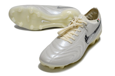 Nike Tiempo Legend 10 Elite FG Football Boots - White/Creamy Beige/Glossy Black