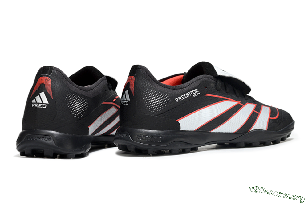 Adidas Predator League Fold-Over Tongue TF Football Shoes - Black/Bright Red/Sleek White 6