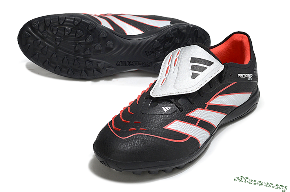 Adidas Predator League Fold-Over Tongue TF Football Shoes - Black/Bright Red/Sleek White 0