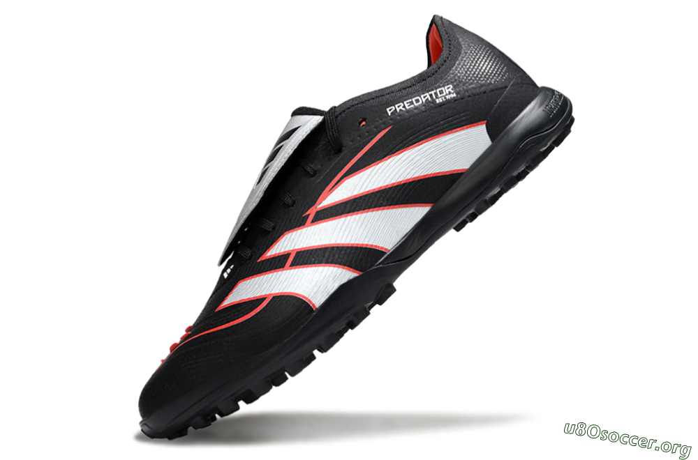 Adidas Predator League Fold-Over Tongue TF Football Shoes - Black/Bright Red/Sleek White 5
