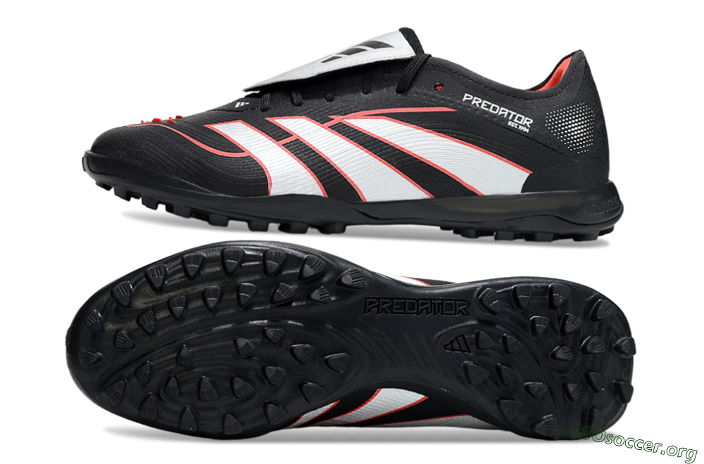 Adidas Predator League Fold-Over Tongue TF Football Shoes - Black/Bright Red/Sleek White 1