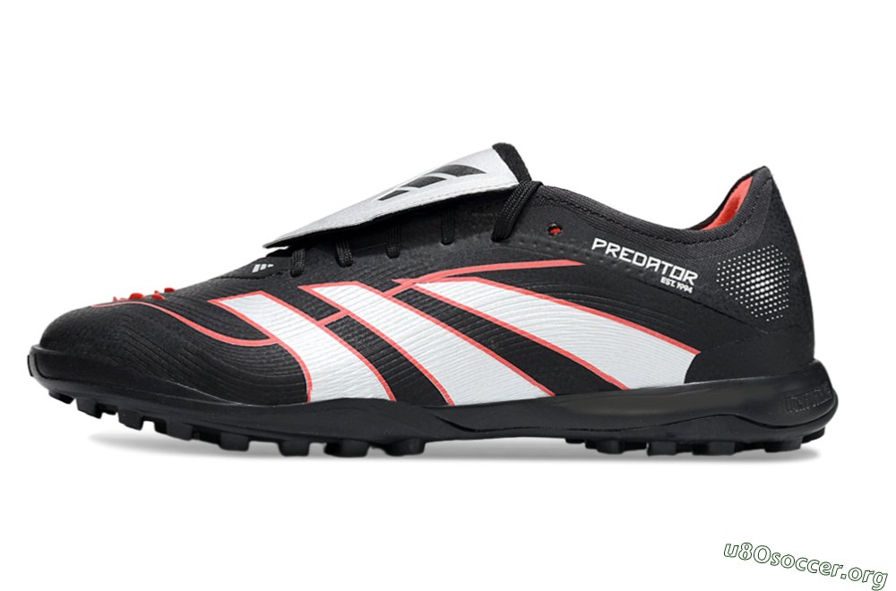 Adidas Predator League Fold-Over Tongue TF Football Shoes - Black/Bright Red/Sleek White 3