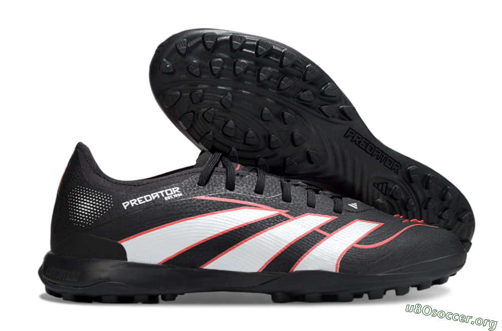 Adidas Predator 25 Elite TF Football Shoes - Black/Fiery Red/White 2