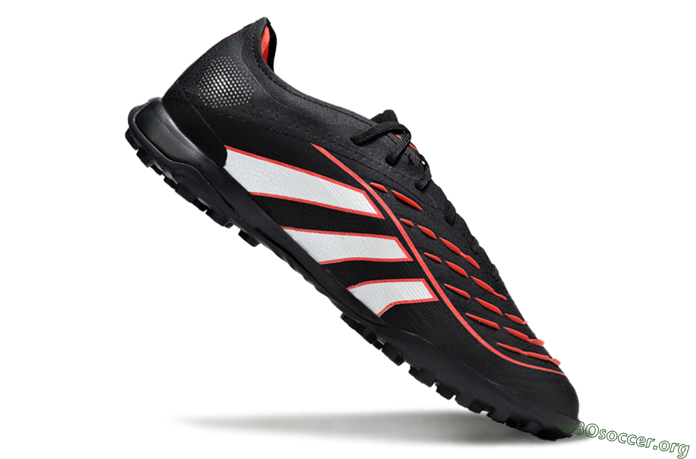 Adidas Predator 25 Elite TF Football Shoes - Black/Fiery Red/White 4