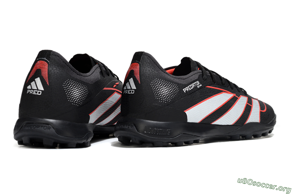 Adidas Predator 25 Elite TF Football Shoes - Black/Fiery Red/White 6
