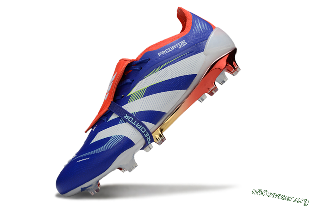 Adidas Predator 25 Elite Fold-Over Tongue FG Football Boots - Blue/Vibrant Orange/Neon Green 4