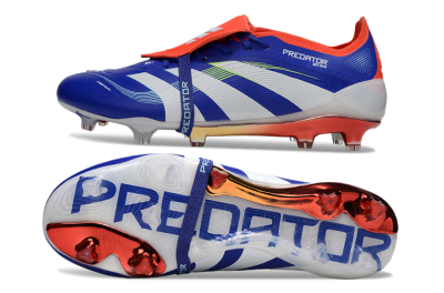 Adidas Predator 25 Elite Fold-Over Tongue FG Football Boots - Blue/Vibrant Orange/Neon Green