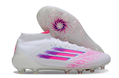 Adidas F50 Elite Mid FG Football Boots - White/Vibrant Pink/Electric Blue