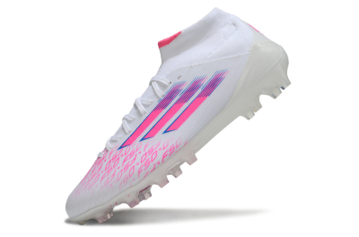 Adidas F50 Elite Mid FG Football Boots - White/Vibrant Pink/Electric Blue