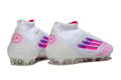 Adidas F50 Elite Mid FG Football Boots - White/Vibrant Pink/Electric Blue