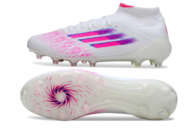Adidas F50 Elite Mid FG Football Boots - White/Vibrant Pink/Electric Blue