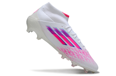 Adidas F50 Elite Mid FG Football Boots - White/Vibrant Pink/Electric Blue