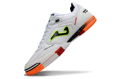 Joma Top Flex IC Football Shoes - White/Neon Green/Orange Blaze