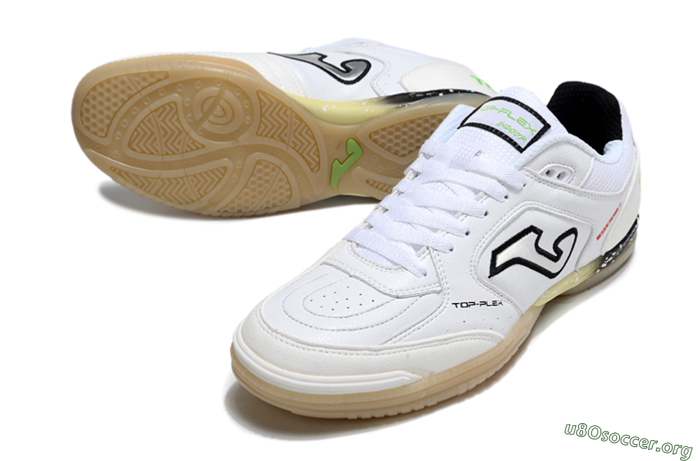 Joma Top Flex IC Football Shoes - White/Black/Green 0