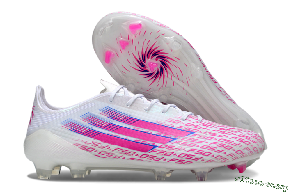 Adidas F50 Elite FG Football Boots - White/Fuchsia Pink/Blue 2